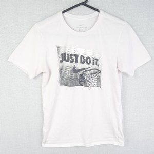 Nike Tee T-Shirt Womens Small White Short Sleeve Crew Neck Logo Dri Fit Athletic